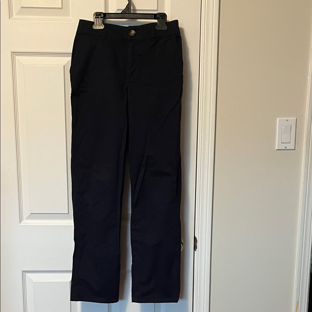 Women’s navy cotton blend trouser khakis